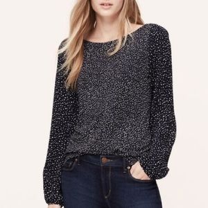 Ann Taylor Loft “Stargazer Mixed Media Blouse”